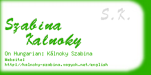 szabina kalnoky business card